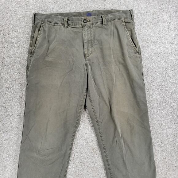 VTG Gap Flannel Lined Pants Mens 36x32 Green Khaki Tapered Leg Buffalo Check - Picture 6 of 16
